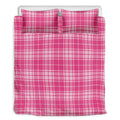 Pink Tartan Pattern Print Duvet Cover Bedding Set