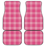 Pink Tartan Pattern Print Front and Back Car Floor Mats