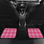 Pink Tartan Pattern Print Front and Back Car Floor Mats