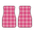 Pink Tartan Pattern Print Front Car Floor Mats