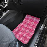 Pink Tartan Pattern Print Front Car Floor Mats