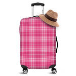 Pink Tartan Pattern Print Luggage Cover