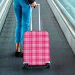 Pink Tartan Pattern Print Luggage Cover