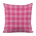 Pink Tartan Pattern Print Pillow Cover