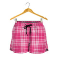Pink Tartan Pattern Print Women's Shorts