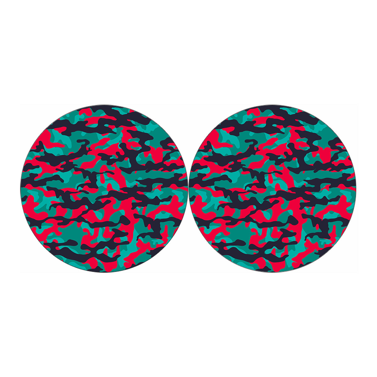 Pink Teal And Black Camouflage Print Car Coasters