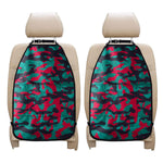 Pink Teal And Black Camouflage Print Car Seat Organizers