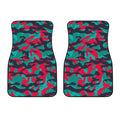 Pink Teal And Black Camouflage Print Front Car Floor Mats