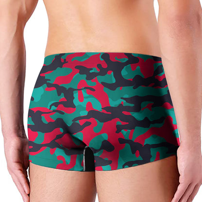 Pink Teal And Black Camouflage Print Men's Boxer Briefs