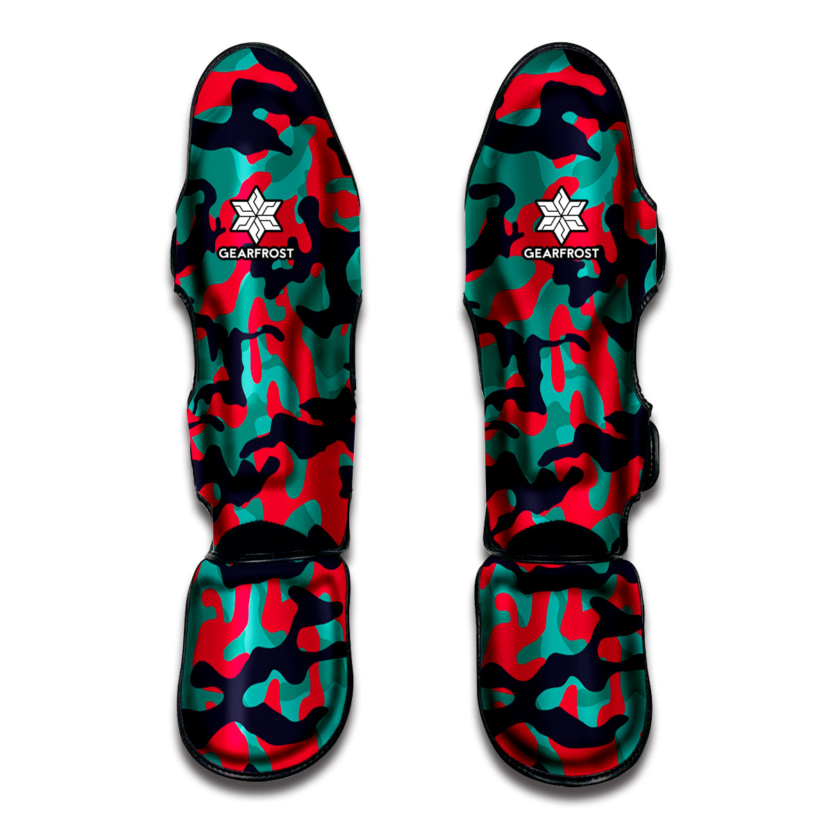 Pink Teal And Black Camouflage Print Muay Thai Shin Guard