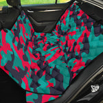 Pink Teal And Black Camouflage Print Pet Car Back Seat Cover