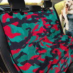 Pink Teal And Black Camouflage Print Pet Car Back Seat Cover