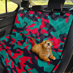 Pink Teal And Black Camouflage Print Pet Car Back Seat Cover