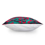 Pink Teal And Black Camouflage Print Pillow Cover