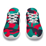 Pink Teal And Black Camouflage Print Sport Shoes GearFrost