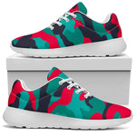 Pink Teal And Black Camouflage Print Sport Shoes GearFrost