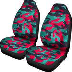 Pink Teal And Black Camouflage Print Universal Fit Car Seat Covers