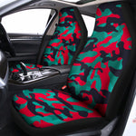Pink Teal And Black Camouflage Print Universal Fit Car Seat Covers