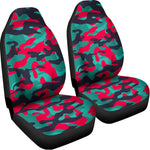 Pink Teal And Black Camouflage Print Universal Fit Car Seat Covers