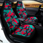 Pink Teal And Black Camouflage Print Universal Fit Car Seat Covers