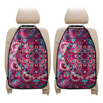 Pink Teal Bohemian Mandala Pattern Print Car Seat Organizers