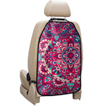 Pink Teal Bohemian Mandala Pattern Print Car Seat Organizers