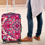 Pink Teal Bohemian Mandala Pattern Print Luggage Cover GearFrost