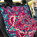 Pink Teal Bohemian Mandala Pattern Print Pet Car Back Seat Cover