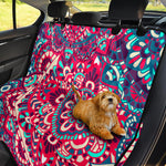 Pink Teal Bohemian Mandala Pattern Print Pet Car Back Seat Cover