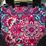 Pink Teal Bohemian Mandala Pattern Print Pet Car Back Seat Cover