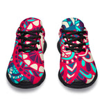 Pink Teal Bohemian Mandala Pattern Print Sport Shoes GearFrost