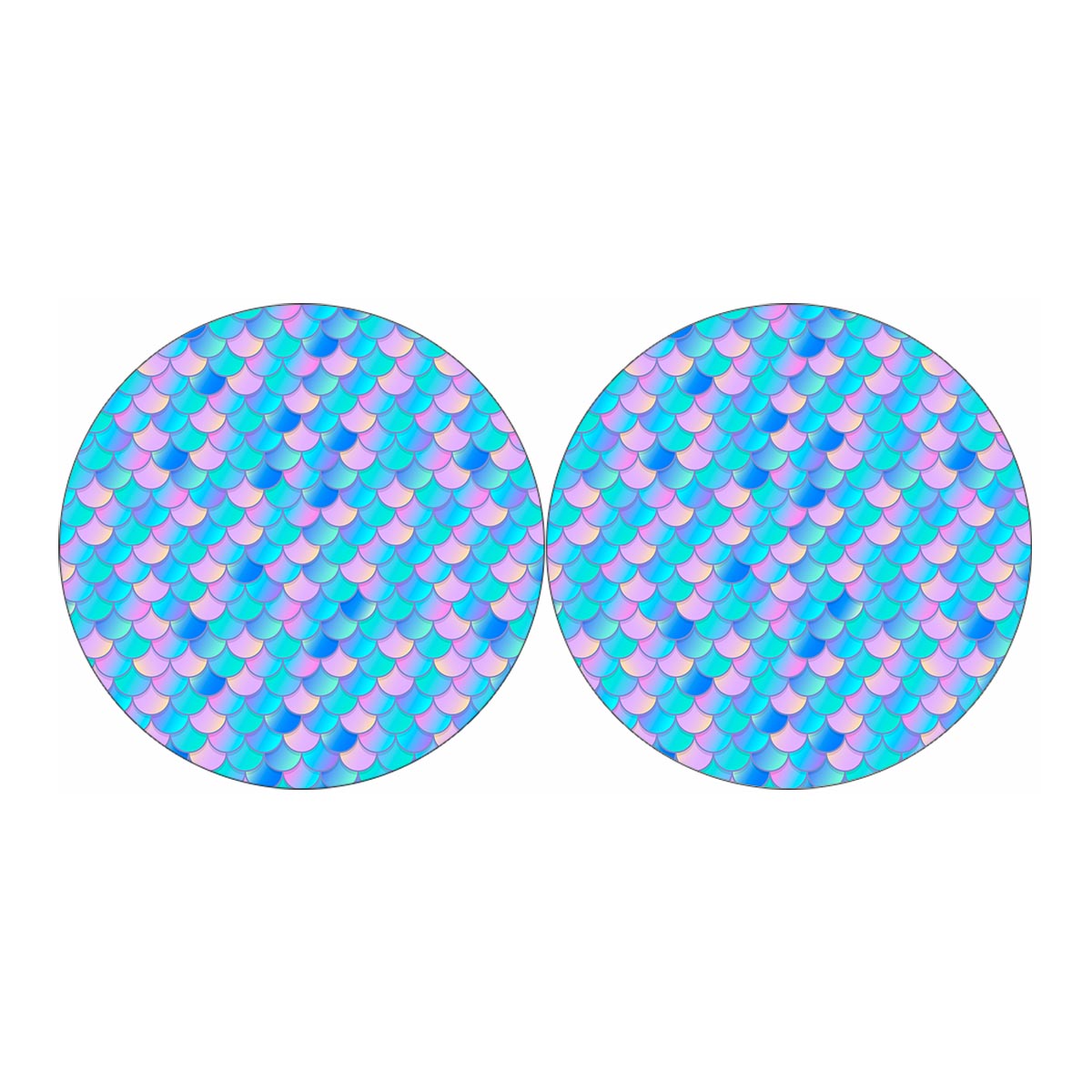 Pink Teal Mermaid Scales Pattern Print Car Coasters