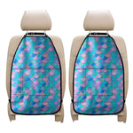 Pink Teal Mermaid Scales Pattern Print Car Seat Organizers