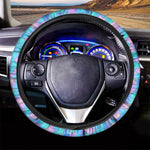 Pink Teal Mermaid Scales Pattern Print Car Steering Wheel Cover