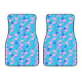 Pink Teal Mermaid Scales Pattern Print Front Car Floor Mats