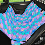 Pink Teal Mermaid Scales Pattern Print Pet Car Back Seat Cover