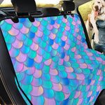 Pink Teal Mermaid Scales Pattern Print Pet Car Back Seat Cover
