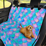 Pink Teal Mermaid Scales Pattern Print Pet Car Back Seat Cover