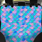 Pink Teal Mermaid Scales Pattern Print Pet Car Back Seat Cover