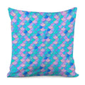 Pink Teal Mermaid Scales Pattern Print Pillow Cover