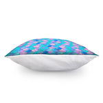 Pink Teal Mermaid Scales Pattern Print Pillow Cover