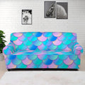 Pink Teal Mermaid Scales Pattern Print Sofa Cover