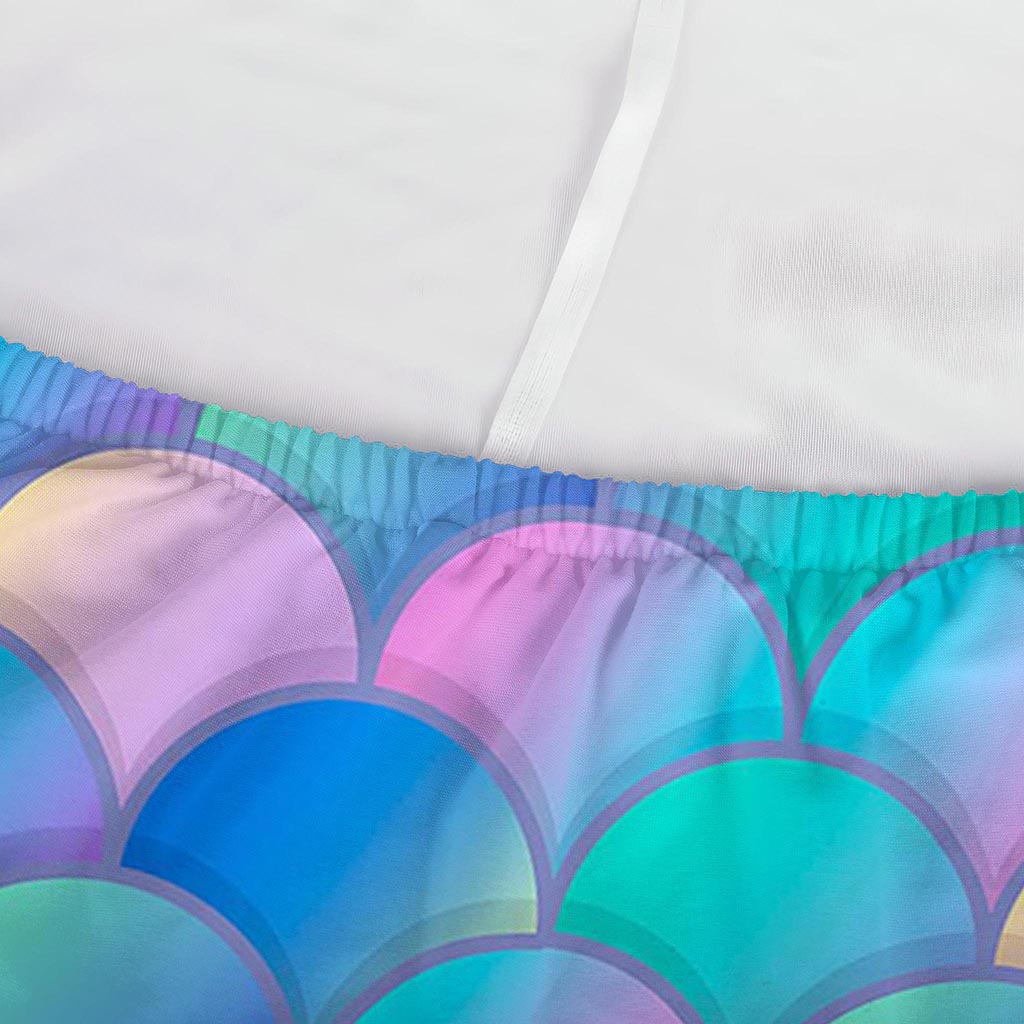 Pink Teal Mermaid Scales Pattern Print Sofa Cover