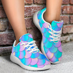 Pink Teal Mermaid Scales Pattern Print Sport Shoes GearFrost