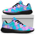 Pink Teal Mermaid Scales Pattern Print Walking Shoes