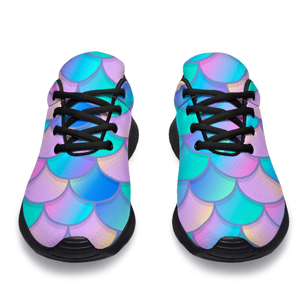 Pink Teal Mermaid Scales Pattern Print Sport Shoes GearFrost