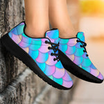 Pink Teal Mermaid Scales Pattern Print Sport Shoes GearFrost