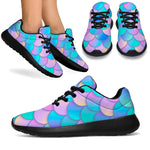 Pink Teal Mermaid Scales Pattern Print Sport Shoes GearFrost