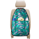 Pink Teal Tropical Leaf Pattern Print Car Seat Organizers
