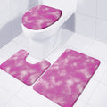 Pink Tie Dye Print 3 Piece Bath Mat Set